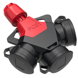 3-way connector TopTaurus2 solid rubber cap with band nat LED IP54 red