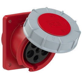 CEE-flanged socket sloping (100x112) 63A 5p 6h IP67 POWER TWIST