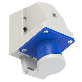 CEE-wall mounted plug 16A 3p 6h IP44  with lid