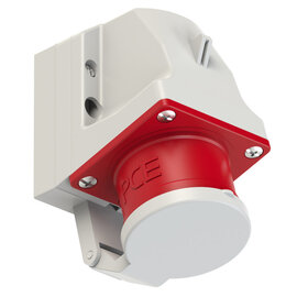 CEE-wall mounted plug 16A 5p 6h IP44  with lid