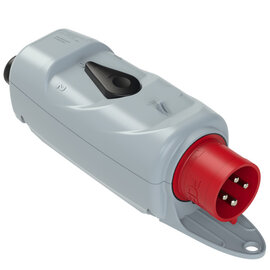 CEE-plug with switch (REVERSING)  32A 4p 6h IP44 with holder