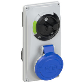 CEE-switched interlocked socket compact 16A 4p 9h IP44/IP54