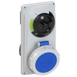 CEE-switched interlocked socket compact 16A 4p 9h IP66/IP67
