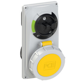CEE-switched interlocked socket compact 16A 5p 4h IP66/IP67