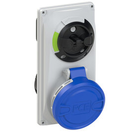 CEE-switched interlocked socket compact 32A 4p 9h IP44/IP54