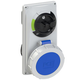 CEE-switched interlocked socket compact 32A 4p 9h IP66/IP67