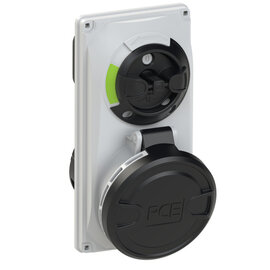 CEE-switched interlocked socket compact 32A 5p 7h IP44/IP54