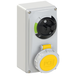 CEE-switched interlocked socket compact 16A 3p 4h IP66/IP67
