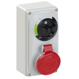 CEE-switched interlocked socket compact 16A 4p 6h IP44/IP54