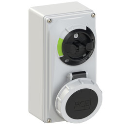 CEE-switched interlocked socket compact 16A 4p 7h IP66/IP67