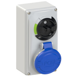 CEE-switched interlocked socket compact 16A 5p 9h IP44/IP54