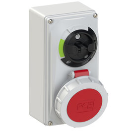 CEE-switched interlocked socket compact 16A 5p 6h IP66/IP67
