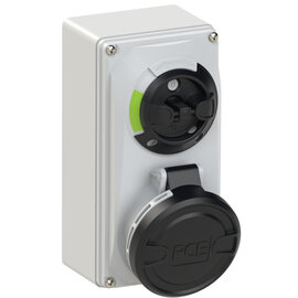 CEE-switched interlocked socket compact 32A 4p 7h IP44/IP54