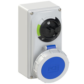 CEE-switched interlocked socket compact 32A 4p 9h IP66/IP67