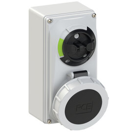 CEE-switched interlocked socket compact 32A 4p 7h IP66/IP67