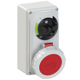 CEE-switched interlocked socket compact 32A 4p 3h IP66/IP67