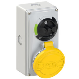 CEE-switched interlocked socket compact 32A 5p 4h IP44/IP54 knock-out