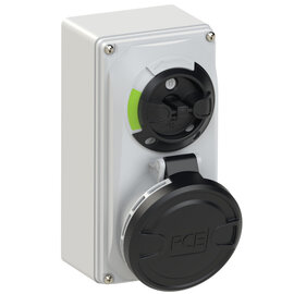 CEE-switched interlocked socket compact 32A 5p 7h IP44/IP54