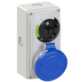 CEE-switched interlocked socket compact 32A 5p 9h IP44/IP54 knock-out