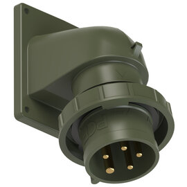 CEE-flanged plug angled 32A5p6h IP67 bronze-green