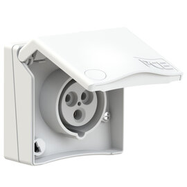 CEE-flanged socket Design 16A 3p 6h IP44 (white)