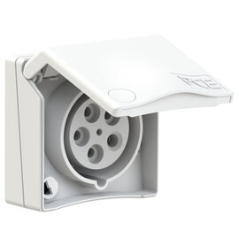 CEE-flanged socket Design 16A 5p 4h IP44 (white)