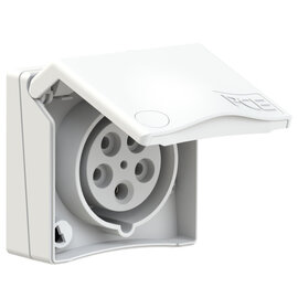 CEE-flanged socket Design 16A 5p 6h IP44 (white)