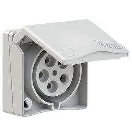 CEE-flanged socket Design 32A 5p 4h IP44 (grey)