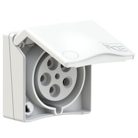 CEE-flanged socket Design 32A 5p 4h IP44 (white)