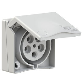 CEE-flanged socket Design 32A 5p 6h IP44 (grey)