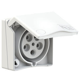 CEE-flanged socket Design 32A 5p 6h IP44 (white)