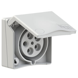 CEE-flanged socket Design 32A 5p 9h IP44 (grey)