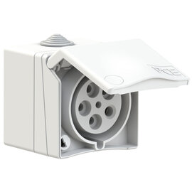CEE-wall socket (surface outlet) Design 32A 5p 4h IP44 (white)