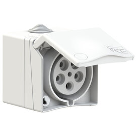 CEE-wall socket (surface outlet) Design 32A 5p 6h IP44 (white)