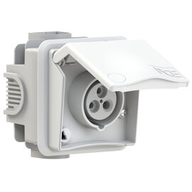 CEE-flush socket outlet incl. flush socket Design 16A 3p 4h IP44 (white)