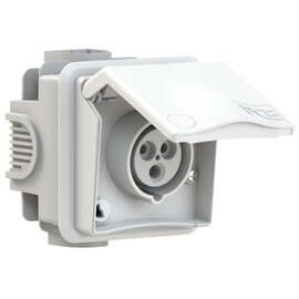 CEE-flush socket outlet incl. flush socket Design 16A 3p 6h IP44 (white)