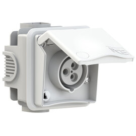 CEE-flush socket outlet incl. flush socket Design 16A 3p 9h IP44 (white)