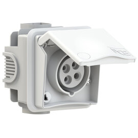 CEE-flush socket outlet incl. flush socket Design 16A 4p 4h IP44 (white)
