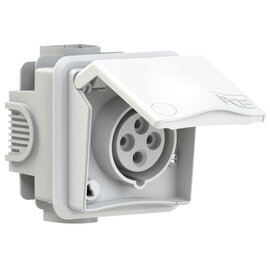 CEE-flush socket outlet incl. flush socket Design 16A 4p 6h IP44 (white)