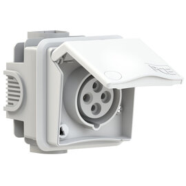 CEE-flush socket outlet incl. flush socket Design 16A 4p 9h IP44 (white)