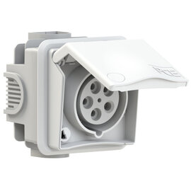 CEE-flush socket outlet incl. flush socket Design 16A 5p 4h IP44 (white)