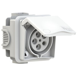 CEE-flush socket outlet incl. flush socket Design 32A 5p 4h IP44 (white)