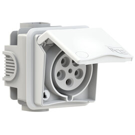 CEE-flush socket outlet incl. flush socket Design 32A 5p 6h IP44 (white)