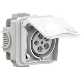 CEE-flush socket outlet incl. flush socket Design 32A 5p 9h IP44 (white)