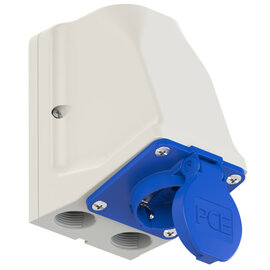Safety socket wall mounted (wiring through)16A 250V 2P+E IP44