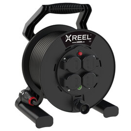 Kabeltrommel XREEL 250 4xSSD nat Shutter 25m 3G2,5 H07RN-F schwarz BA IP54