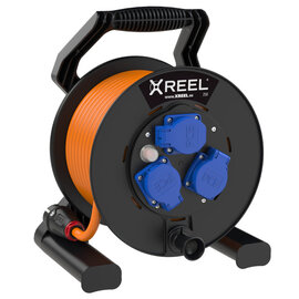 Kabeltrommel XREEL 250 3xSSD nat 25m 3G1,5 H07BQ-F orange K2 IP54