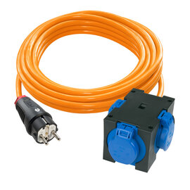 Extension cable 5m H07BQ-F 3G1,5 orange PUR SK-plug/3-way St. Anton
