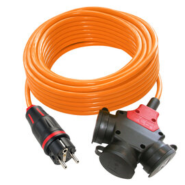Extension cable 25m H07BQ-F 3G1,5 orange PUR SK-plug/3-way connector
