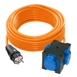 Extension cable 10m H07BQ-F 3G1,5 orange PUR SK-plug/3-way St. Anton